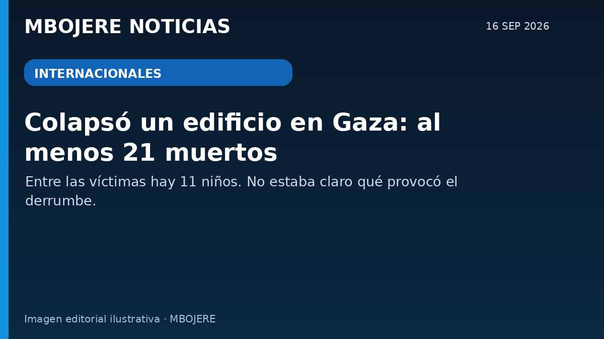 Un edificio que alojaba a familias desplazadas colapsó en Gaza y dejó al menos 21 muertos.